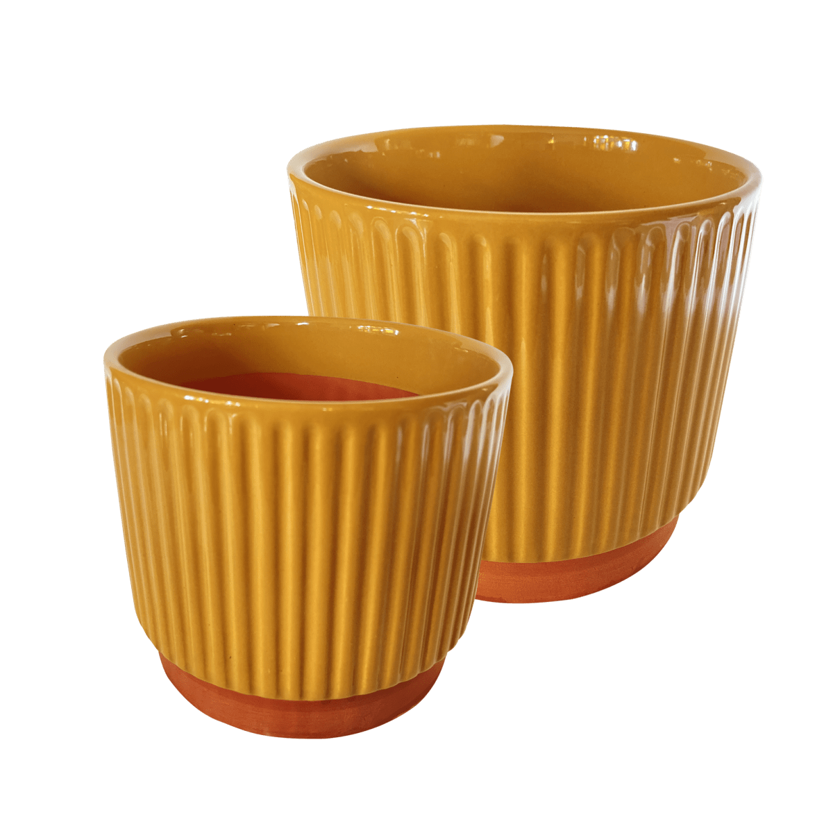 Set 2 Maceteros Enlozados Mostaza 14x12 y 17x151