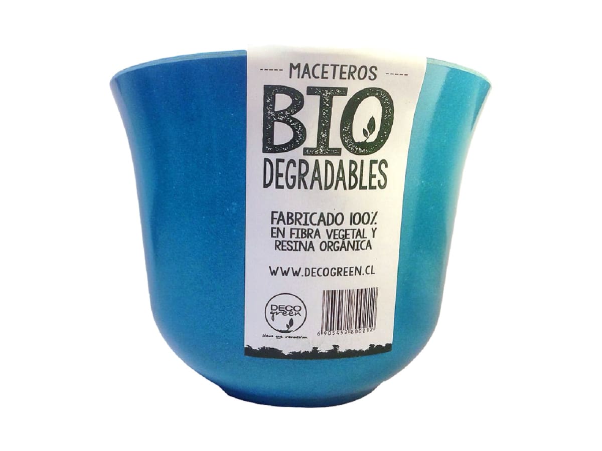 Set 6 Macetero Bios Curvo 3 Blanco, 3 Turquesa 16,5x16,5x13 cm5