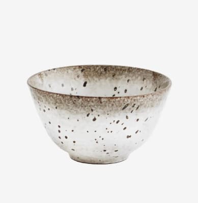 BOWL WHITE BROWN