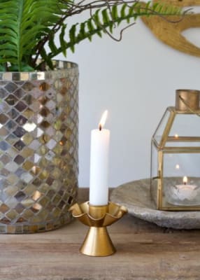 CANDELABRO ONDAS DORADO
