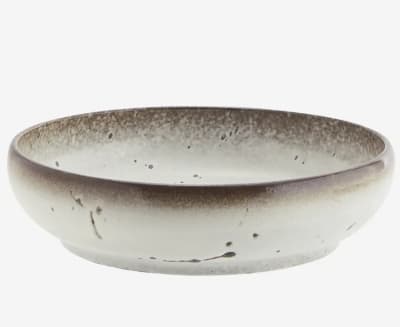 SERVING BOWL WHITE BROWN