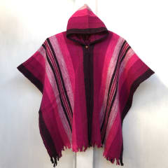 PONCHO MATICES ROSADOS
