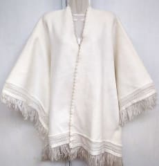 RUANA ALPACA BLANCO PERLA