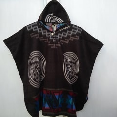 PONCHO DE LANA ALPACA CAFE OSCURO