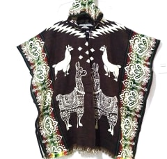 PONCHO DE ALPACA CAFE 0