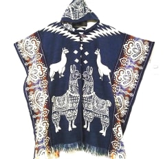 PONCHO LLAMA AZUL MARINO