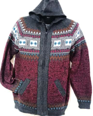 CHOMPA DE LANA DE ALPACA JASPEADO TINTO 0