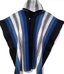 PONCHO AZUL RAYADO