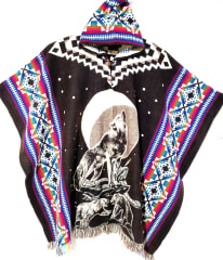 PONCHO DE LANA DE ALPACA LOBO 0