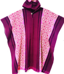 PONCHO DE LANA DE ALPACA FUCSIA CHACANA