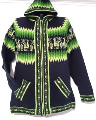 CHOMPA ALPACA VERDE NEGRO