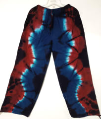 PANTALÓN DE ALGODÓN  ROJO AZUL MANCHADO 0