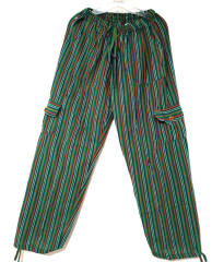 PANTALÓN  ALGON VERDE  TERRACOTA RAYADO