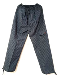 PANTALÓN DE ALGODON  PLOMO RAYADO 0