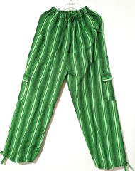PANTALÓN VERDE RAYADO ALGODÓN