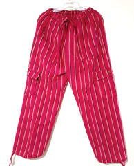 PANTALÓN RAYADO ROSADO ALGODÓN