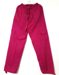 PANTALÓN RAYADO FUCSIA ALGODÓN