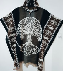 PONCHO ALPACA  ARBOL DE LA VIDA