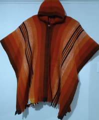 PONCHO CAFE RAYAS  OVEJA