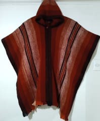 PONCHO CAFE RAYADO OVEJA