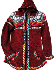 CHALECO CUSQUEÑA ROJO JASPEADO