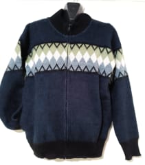 CHAQUETA ROMBOS AZUL