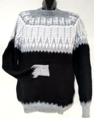 CHOMPA CERRADO ALPACA  NEGRO LLAMAS