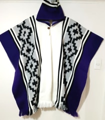 PONCHO CHACANAS MAPUCHE MORADO