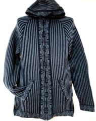 CHOMPA CEBRA DE ALPACA NEGRO GRIS