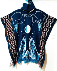 PONCHO ALPACA  LOBOS NOCHE DE LUNA 0