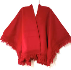RUANA  MANTA DE ALPACA ROJO