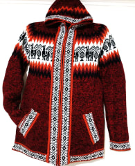 CHOMPA ALPACA  ROJO JASPEADO NARANJA 0