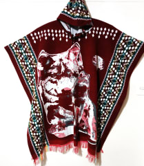 PONCHO LOBOS GRANATE ALPACA 0