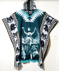 PONCHO ALPACA INDIO  LOBO AGUILA