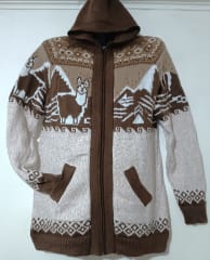 CHOMPA ALPACA PAISAJES BEIGE
