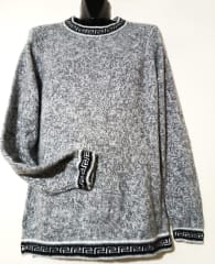 CHOMPA ALPACA GRIS PLATA JASPEADO  REDONDO 0