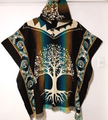 PONCHO ALPACA ARBOL DE LA VIDA COLORES VARIOS