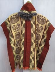 Poncho capucha terracota 