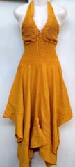 Vestido mostaza en punta y amarre