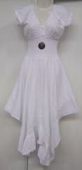 Vestido blanco óptico en punta