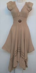 Vestido beige en punta 0