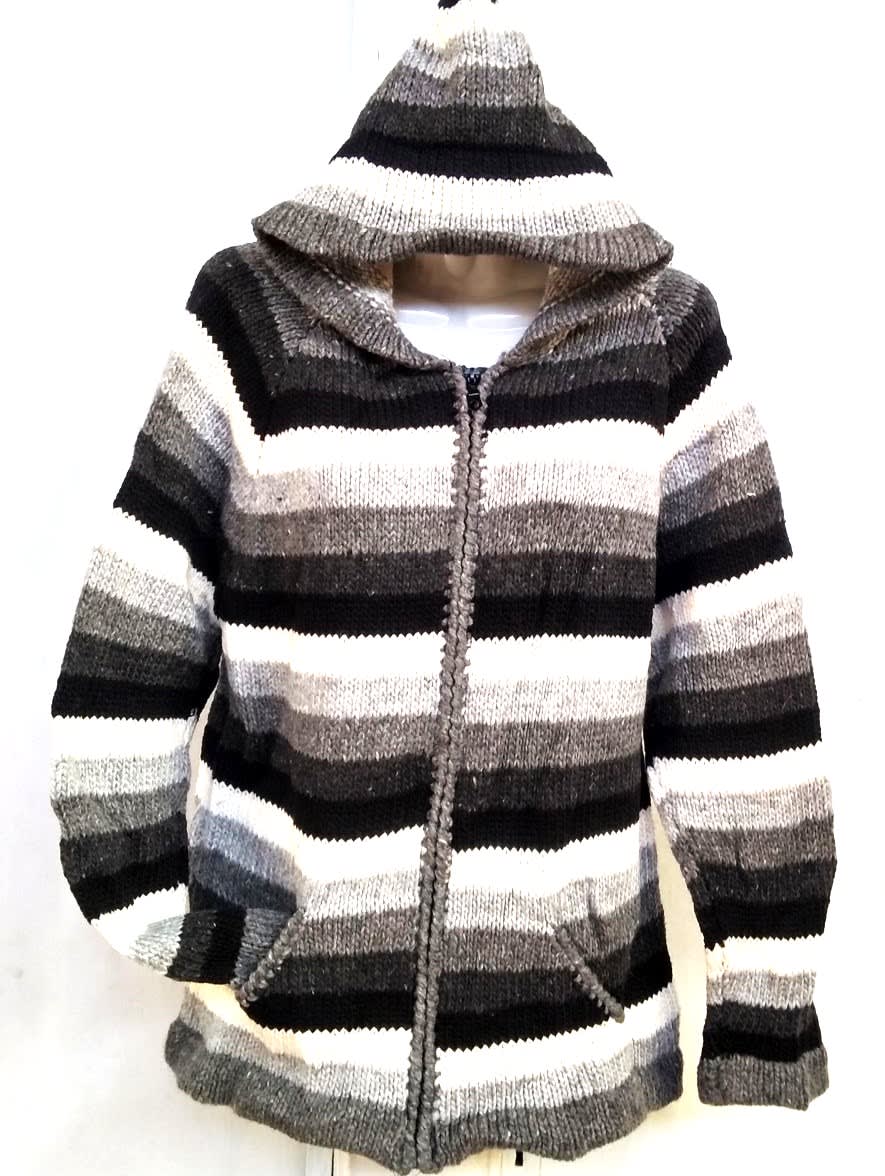 CHAQUETA DE LANA OVEJA RAYADO GRIS1