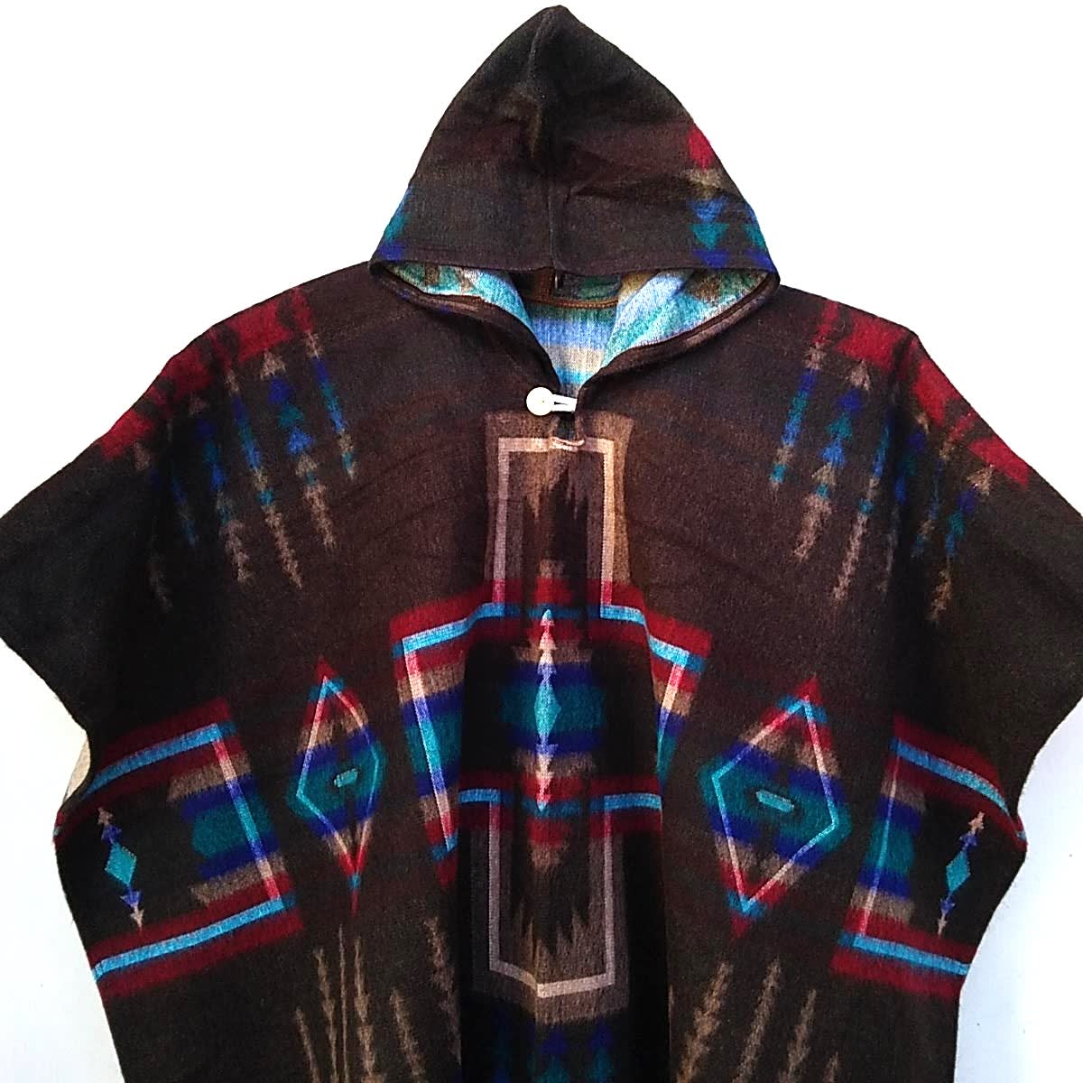 PONCHO CAFE OSCURO ROMBOS ALPACA2