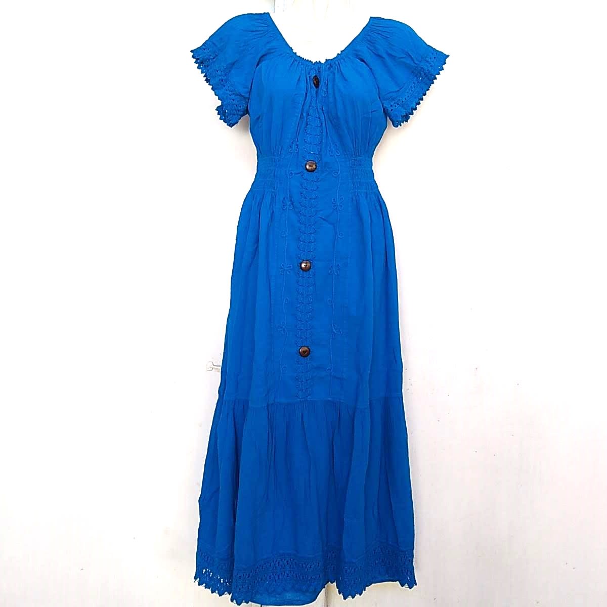 VESTIDO LARGO CON CUELLO REDONDO CALIPSO1