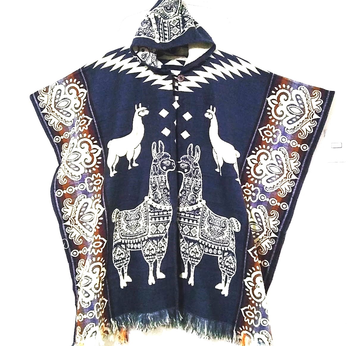 PONCHO LLAMA AZUL MARINO1