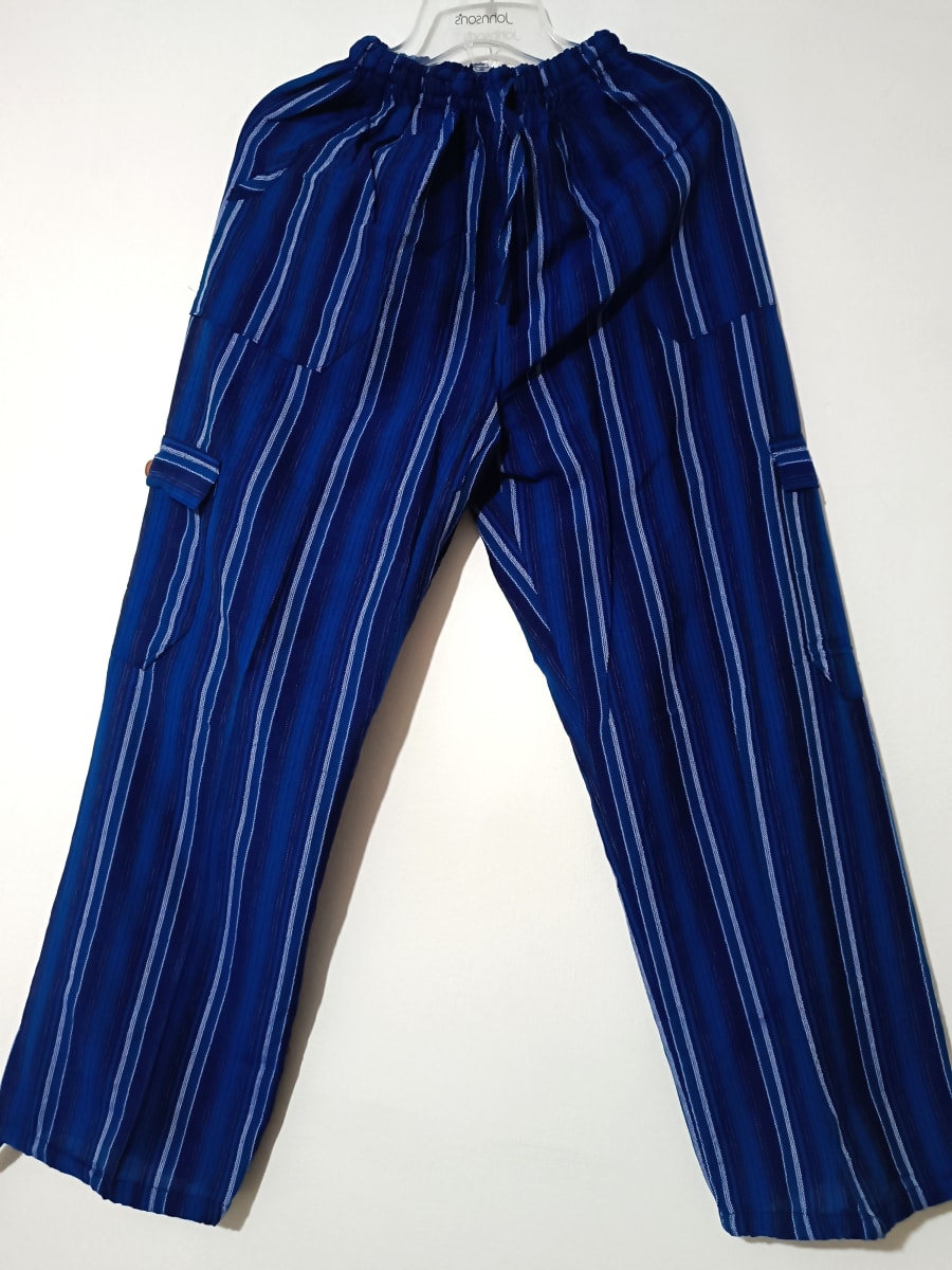 PANTALÓN AZUL RAYADO ALGODÓN1