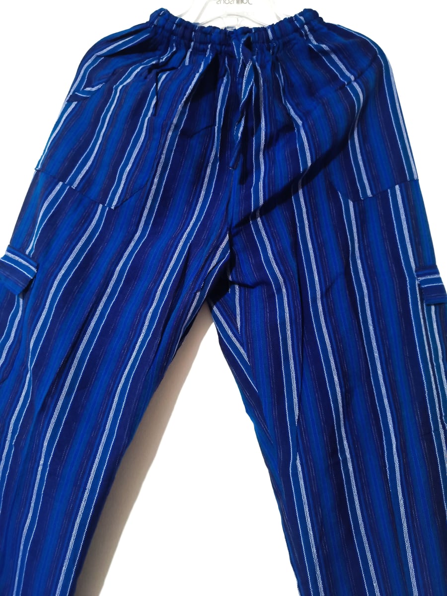 PANTALÓN AZUL RAYADO ALGODÓN2