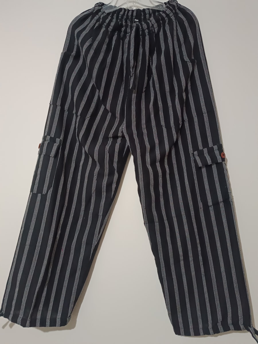 PANTALÓN RAYADO NEGRO ALGODÓN -31