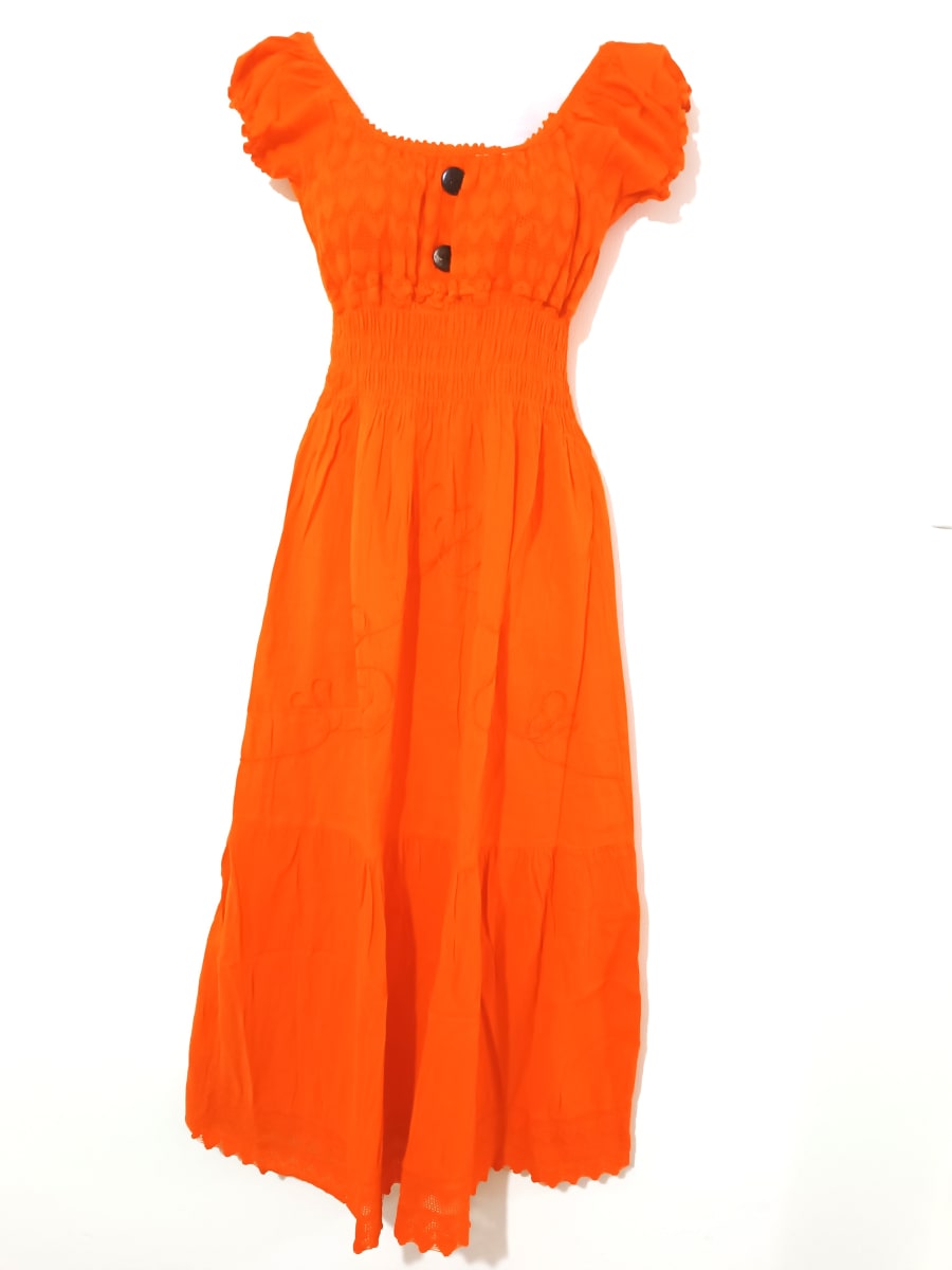 <VESTIDO LARGO NARANJA -31