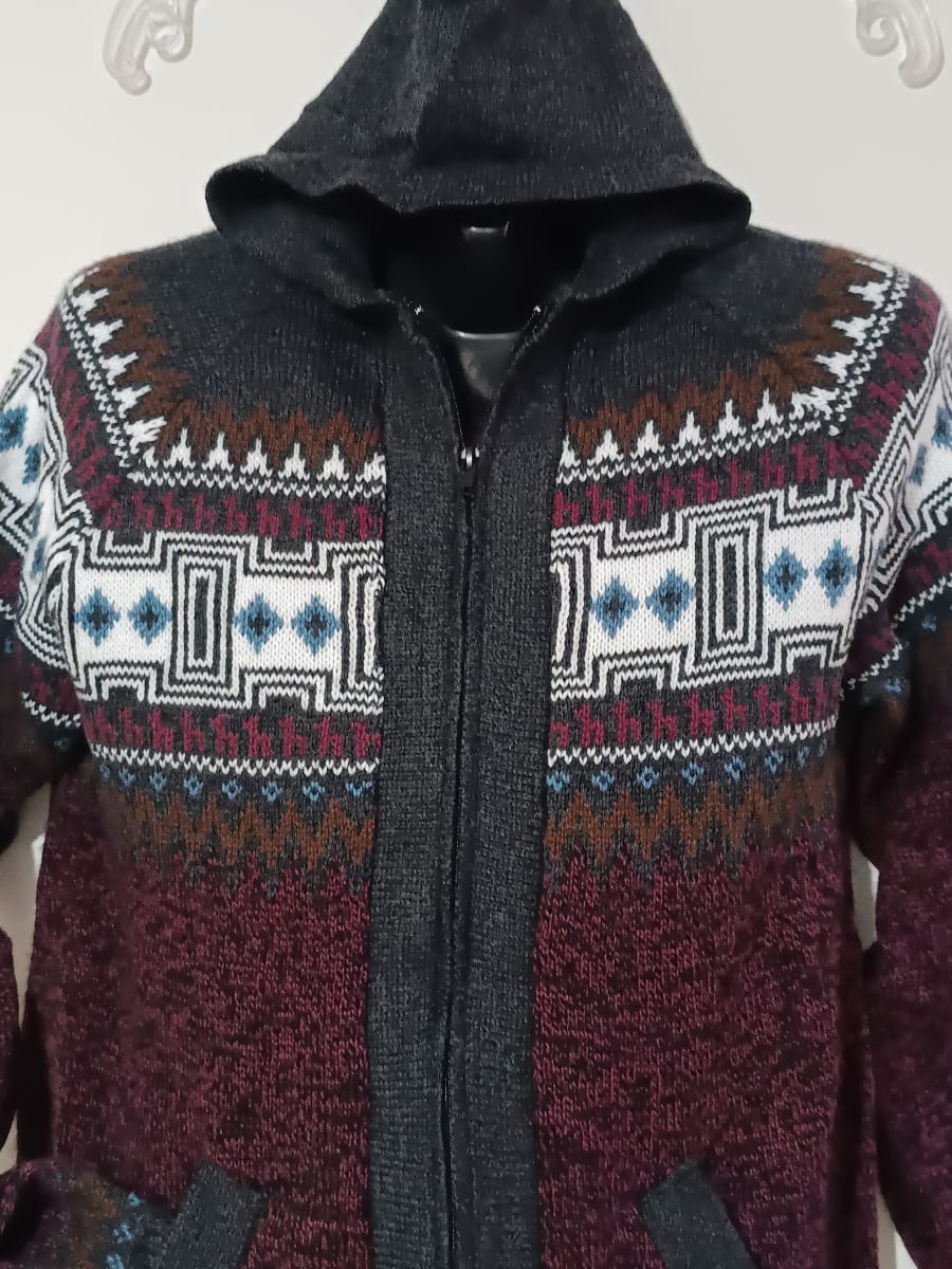 CHOMPA DE LANA DE ALPACA JASPEADO TINTO2